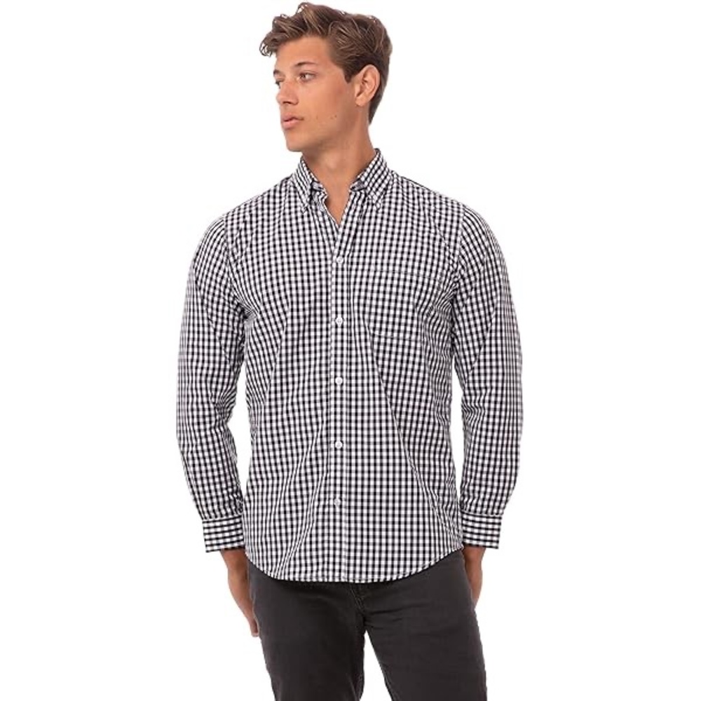 Tailor Vintage Navy and White Checkered Button Down Shirt